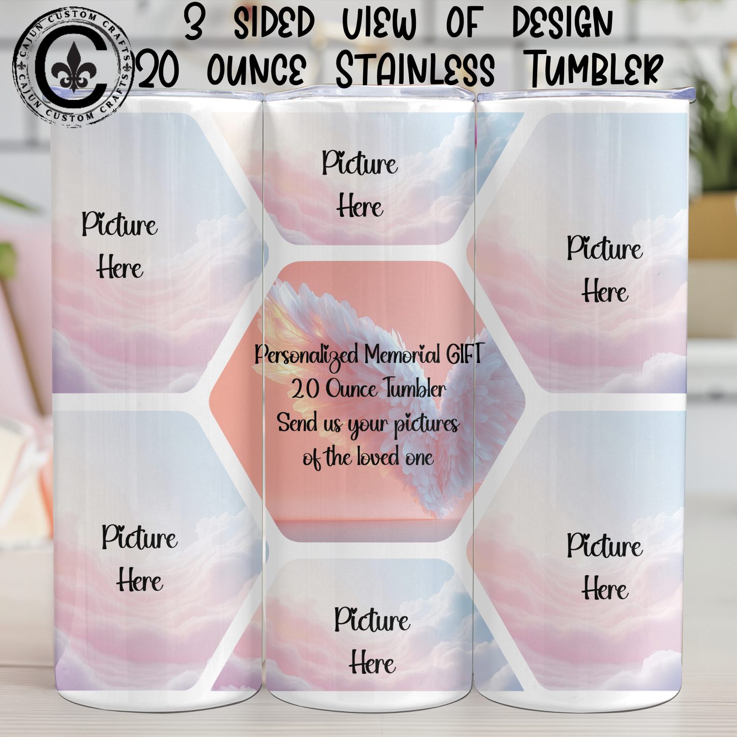Personalized Gift, 20 ounce Tumbler, Your Pictures, Names, Sayings, Any Holiday, Birthday, Mother's Day, Father's Day, Christmas, Bridal Party, BFFs, Grandparent, Memorial
