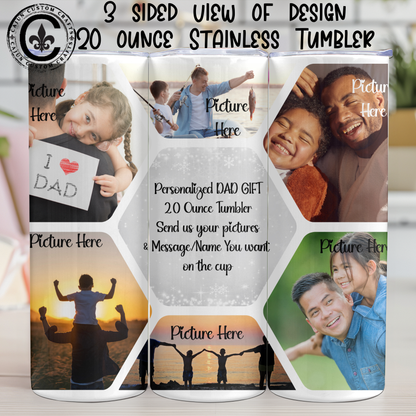 Personalized Gift, 20 ounce Tumbler, Your Pictures, Names, Sayings, Any Holiday, Birthday, Mother's Day, Father's Day, Christmas, Bridal Party, BFFs, Grandparent, Memorial