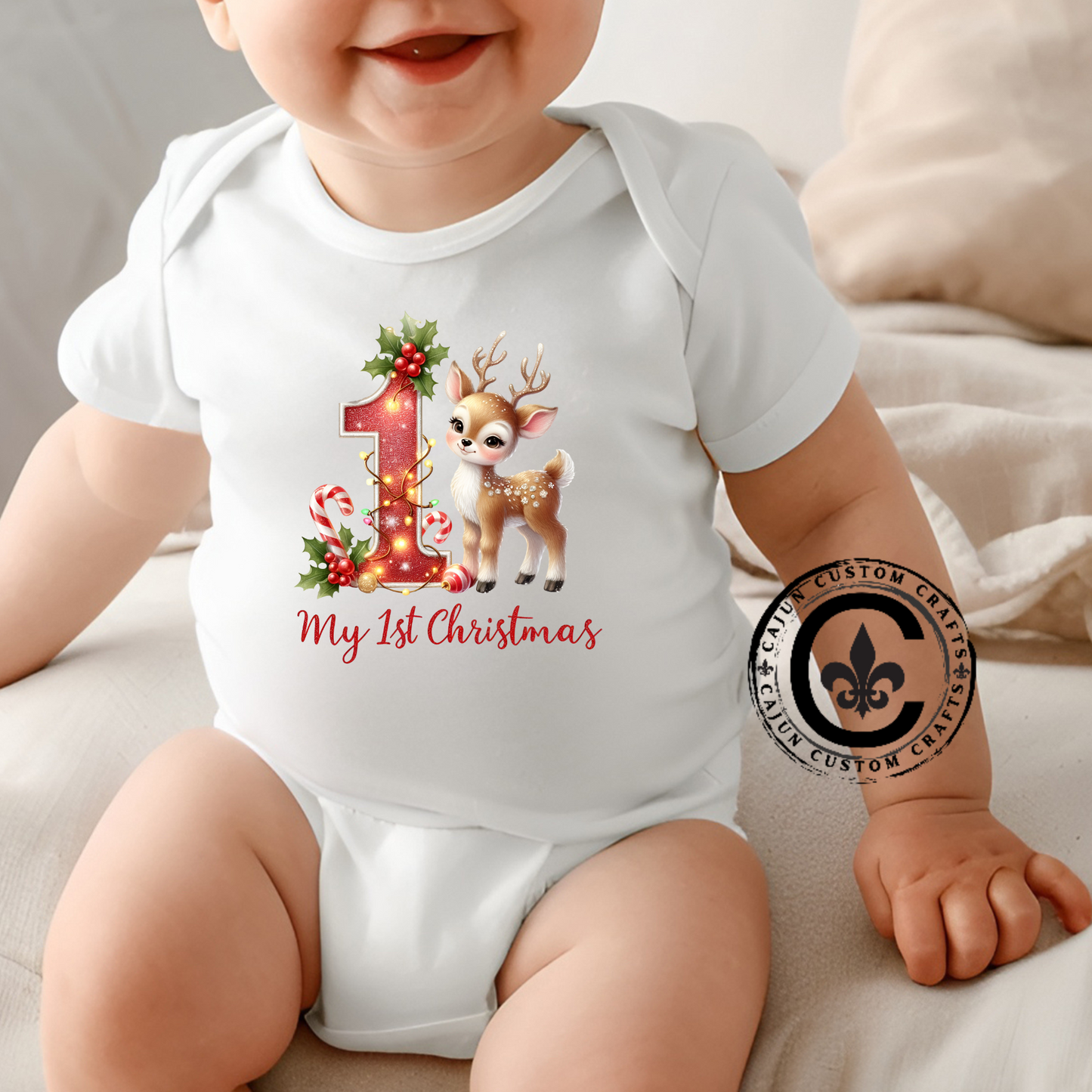 Cute Baby Christmas Bodysuit, First Christmas Outfit, Infant Holiday Apparel, Baby Shower Gift, Christmas Onesie