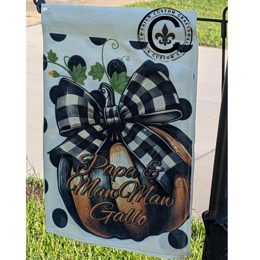 Personalized Yard Flags, 12x18, Burlap or Polyester