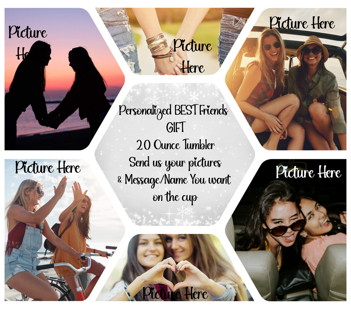 Personalized Gift, 20 ounce Tumbler, Your Pictures, Names, Sayings, Any Holiday, Birthday, Mother's Day, Father's Day, Christmas, Bridal Party, BFFs, Grandparent, Memorial