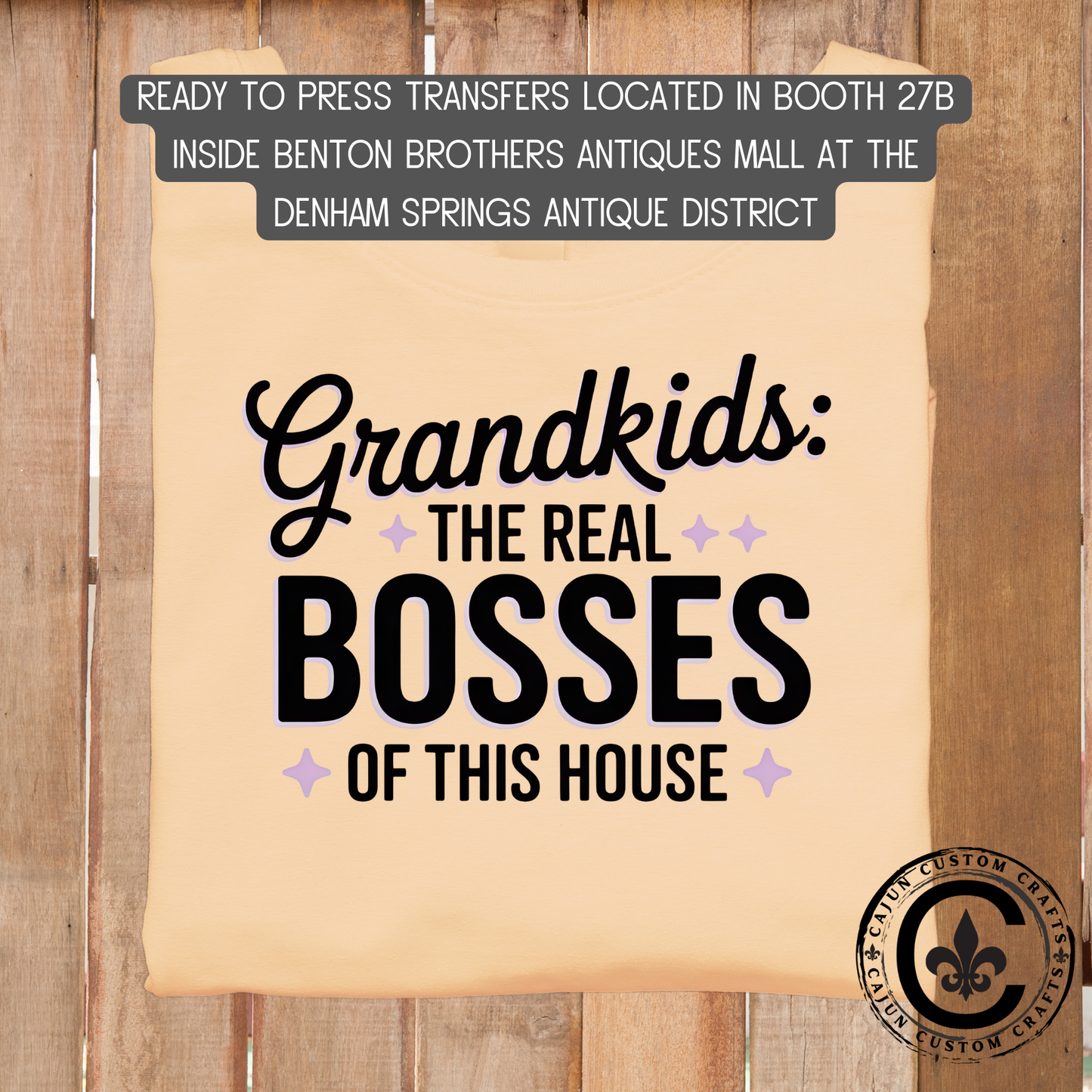 Grandkids, the real bosses dtf transfer, tshirt, tumbler, jewelry