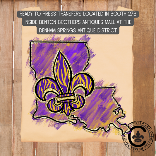 Louisiana Mardi Gras  dtf transfer, tshirt, tumbler, jewelry