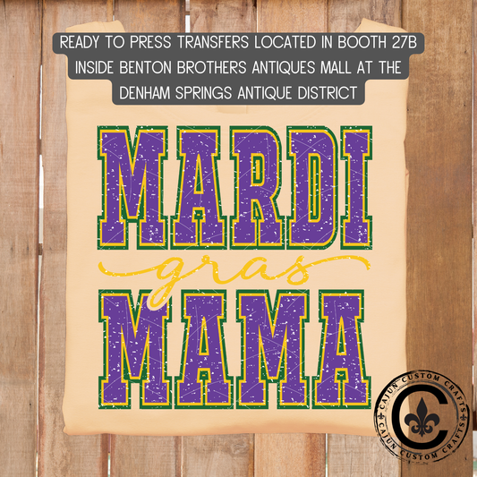Mardi Gras Mama, dtf transfer, tshirt, tumbler, jewelry