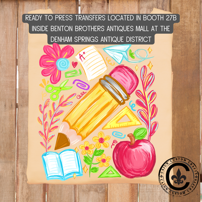 School, teacher Design, dtf transfer, tshirt, tumbler, jewelry