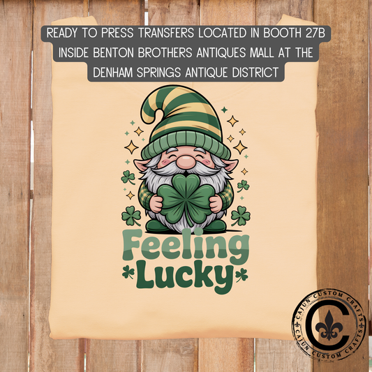 Feeling Lucky st patrick dtf transfer, tshirt, tumbler, jewelry