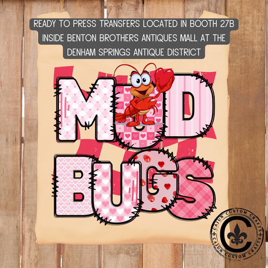 Mudbugs Valentine dtf transfer, tshirt, tumbler, jewelry
