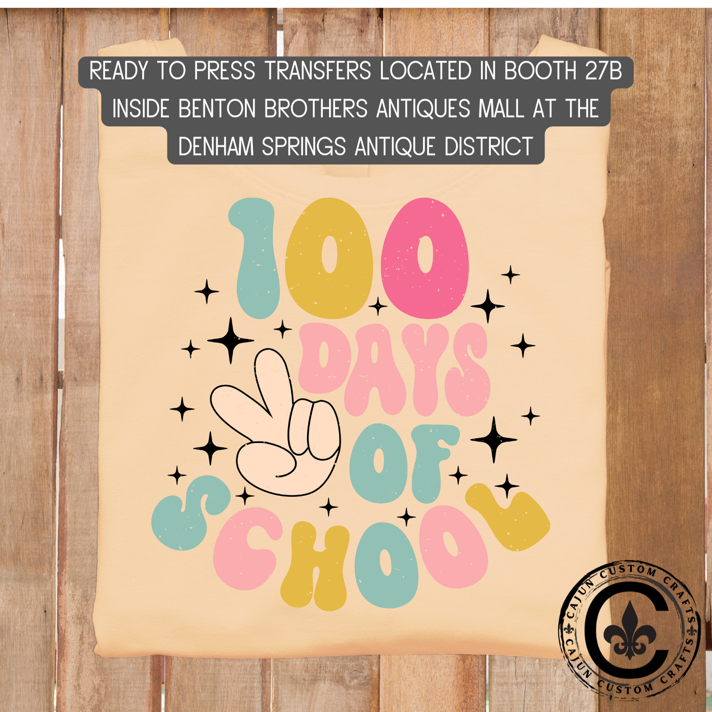 100 Days of School dtf transfer, tshirt, tumbler, jewelry