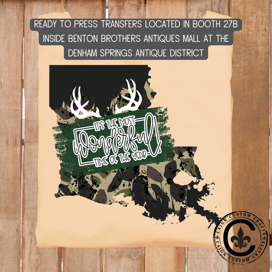Louisiana camo,hunting dtf transfer, tshirt, tumbler, jewelry