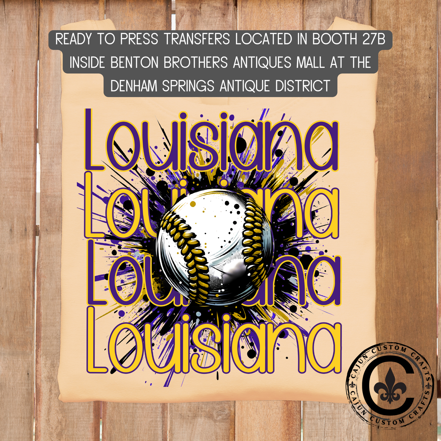 Louisiana, Baseball dtf transfer, tshirt, tumbler, jewelry