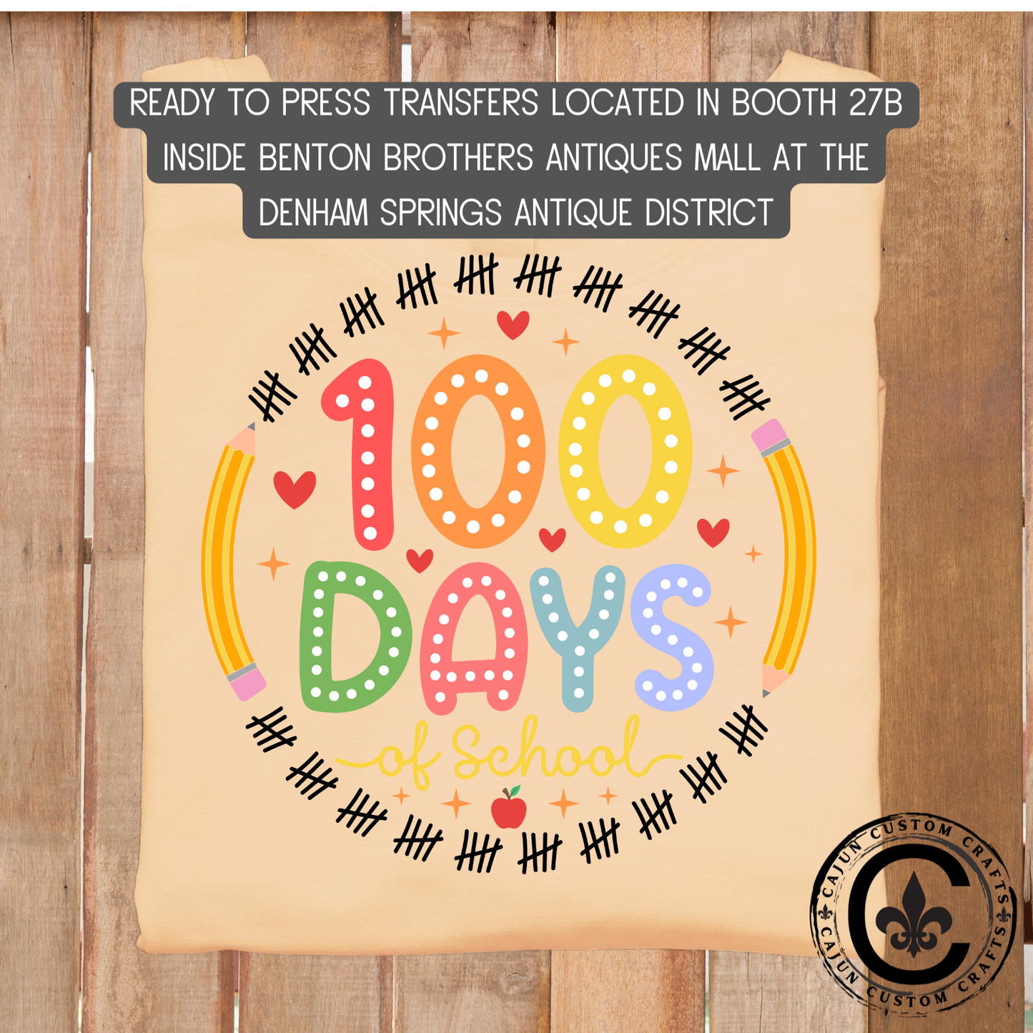 100 Days of School dtf transfer, tshirt, tumbler, jewelry