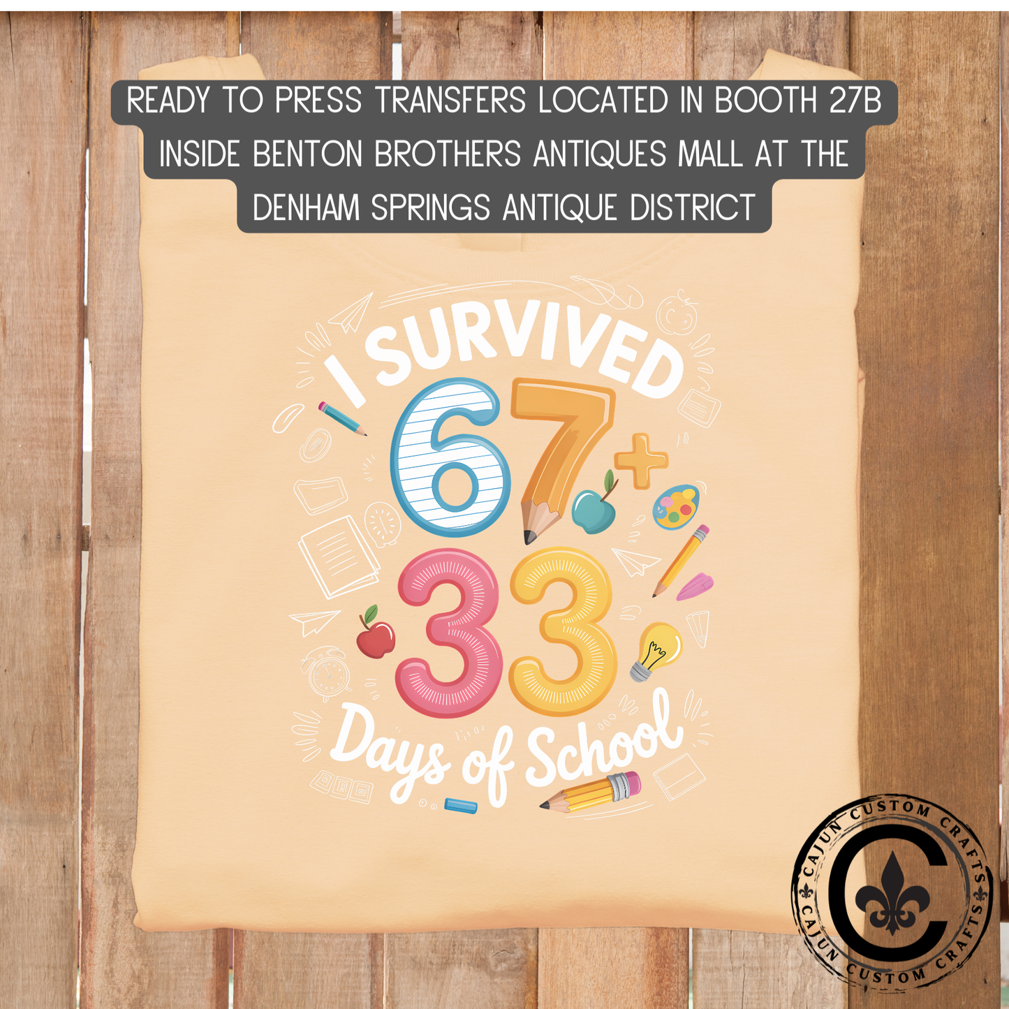 100 Days of School dtf transfer, tshirt, tumbler, jewelry