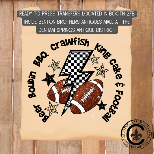 Crawfish, Beer, Mardi Gras, Football, Superbowl, dtf transfer, tshirt, tumbler, jewelry