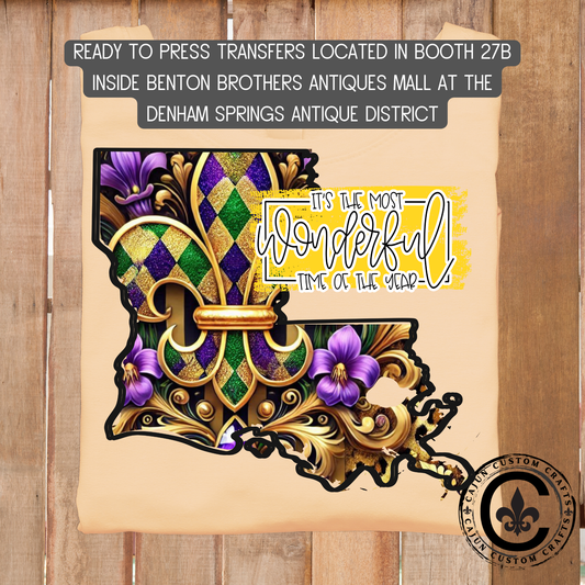 Mardi Gras, Louisiana, dtf transfer, tshirt, tumbler, jewelry