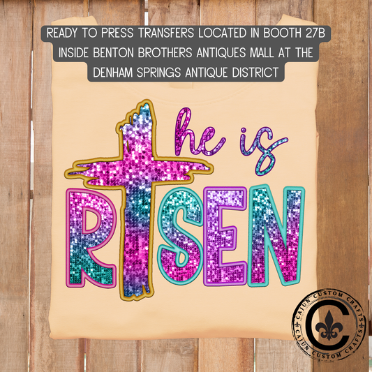 He is Risen dtf transfer, tshirt, tumbler, jewelry