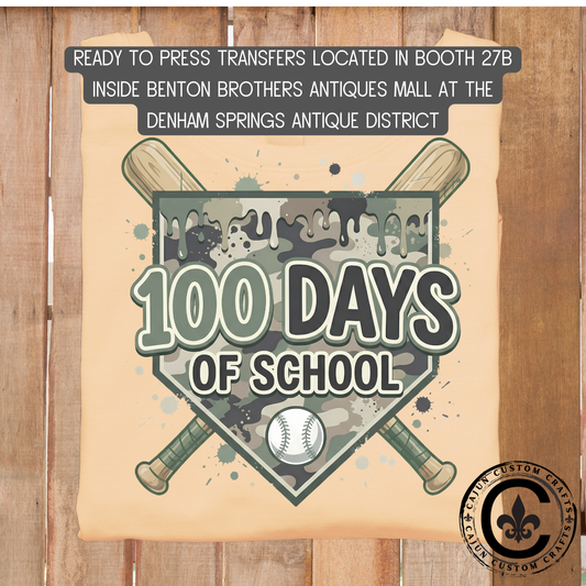 100 days, baseball dtf transfer, tshirt, tumbler, jewelry