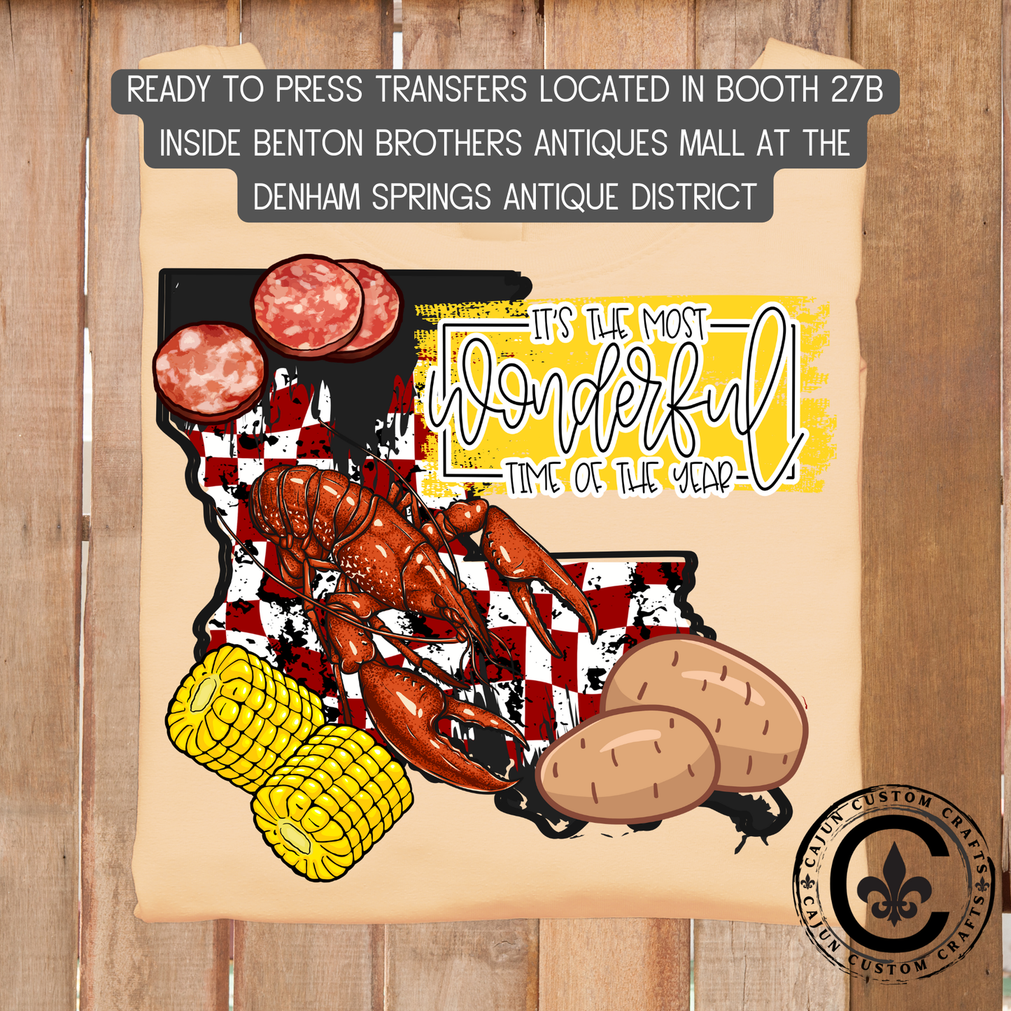 Crawfish Louisiana dtf transfer, tshirt, tumbler, jewelry