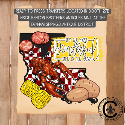 Crawfish Louisiana dtf transfer, tshirt, tumbler, jewelry