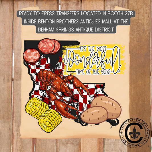 Crawfish Louisiana dtf transfer, tshirt, tumbler, jewelry