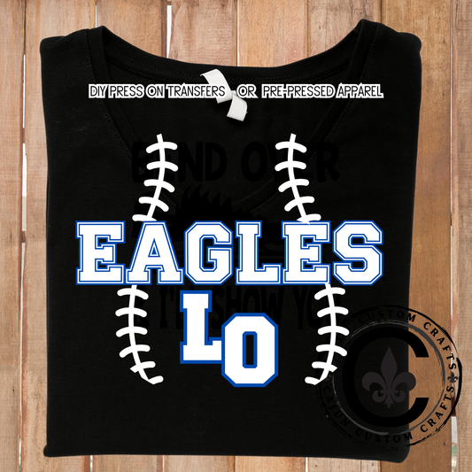 LO eagles, Baseball, for a Dark Shirt
