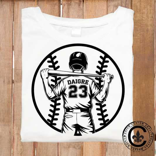 Personalized, Baseball Player with name and number
