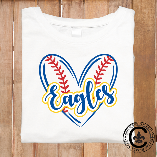 Eagles, Heart, Blue and Yellow, Baseball