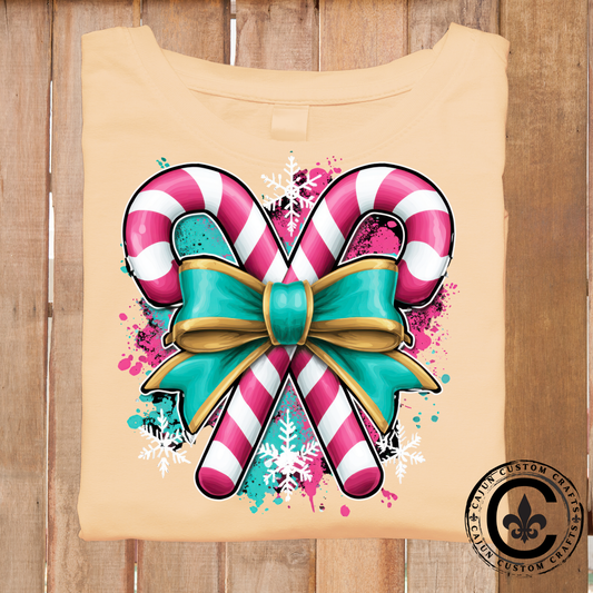 candy Cane, Pink with a Green bow 3