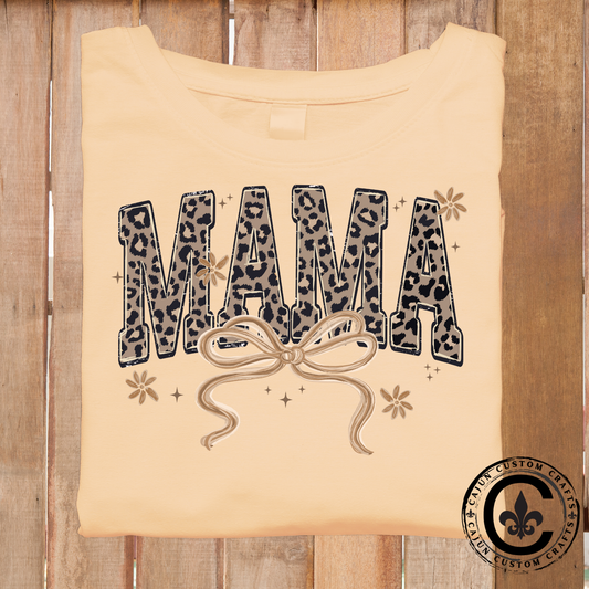 Mama in camo with a coquette bow