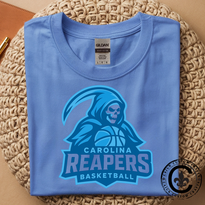 Carolina Reapers, on a Carolina Blue Tshirt