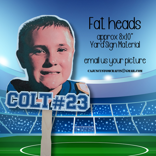 Personalized Fat Heads - Head on a Sign, Corrugated Yard Sign Material