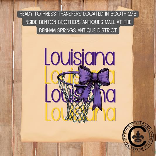 Louisiana, basketball, Purple and Gold, STacked
