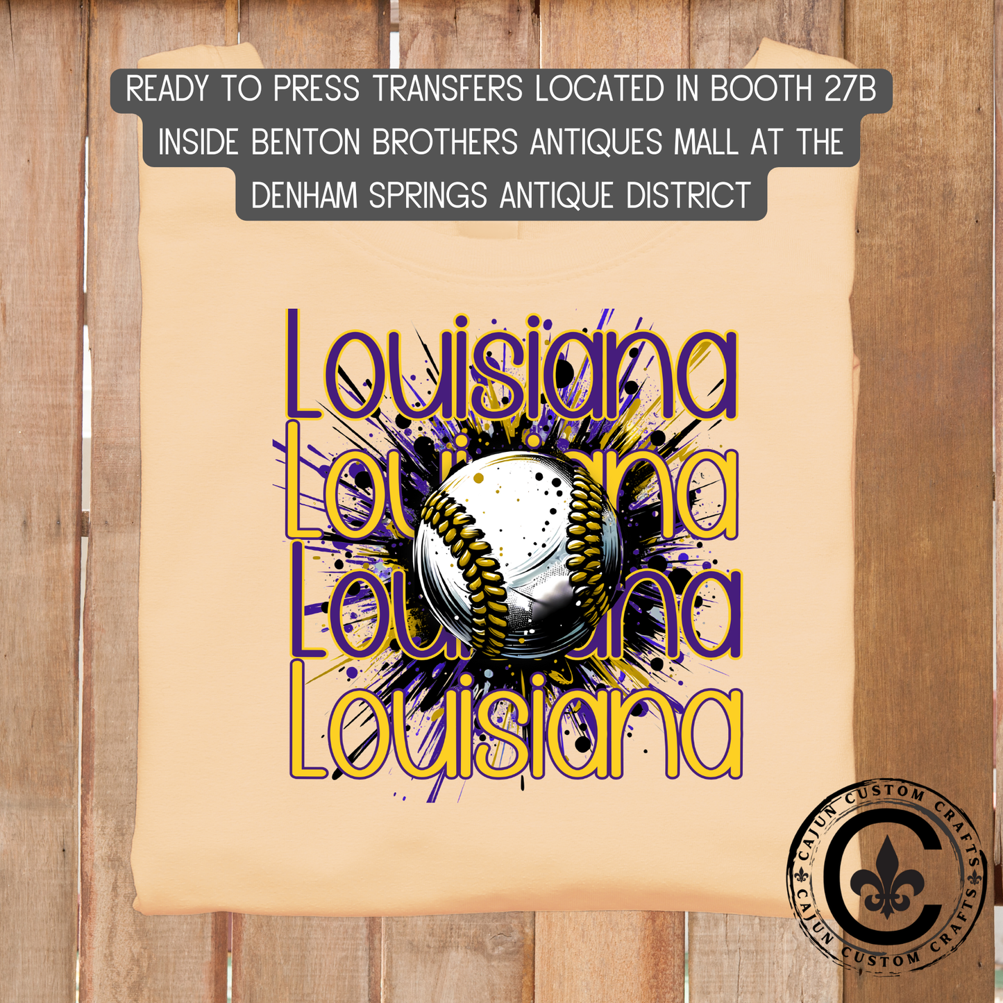 Louisiana, baseball, Purple and Gold, STacked