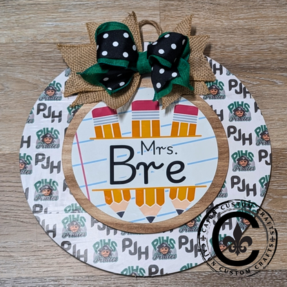 Teacher Door Hanger, customized