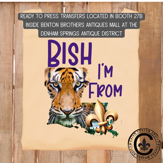 Bish, I'm From Louisianal dtf transfer, tshirt, tumbler, jewelry