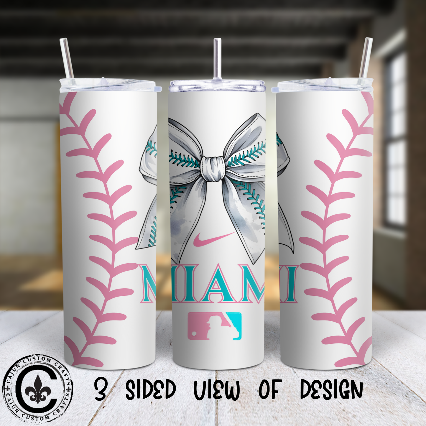 Miami Rec Ball team, 20 oz tumbler, style 1