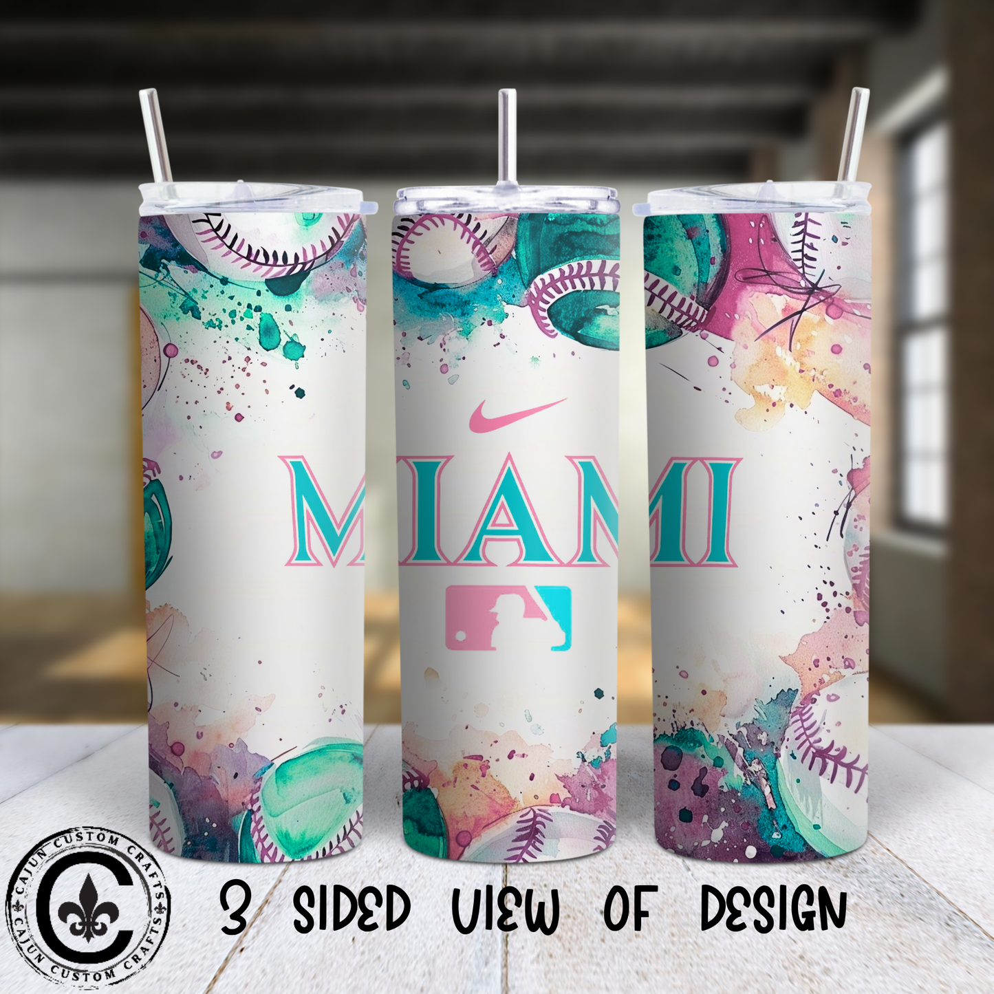Miami Rec Ball team, 20 oz tumbler, style 2
