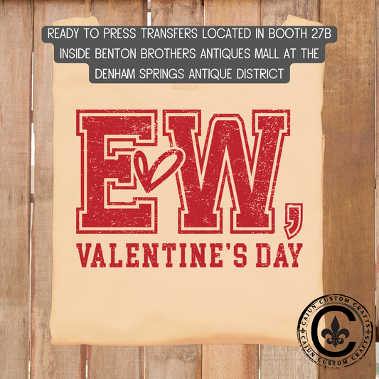 EW, Valentine dtf transfer, tshirt, tumbler, jewelry