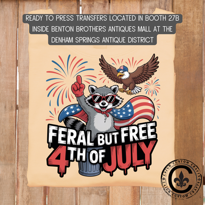 Feral and Free, dtf transfer, tshirt, tumbler, jewelry