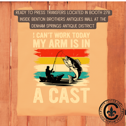 Can't Work, Cast dtf transfer, tshirt, tumbler, jewelry