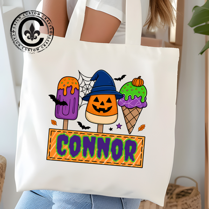 Personalized, Trick or Treat, Canvas Bag Family Matching
