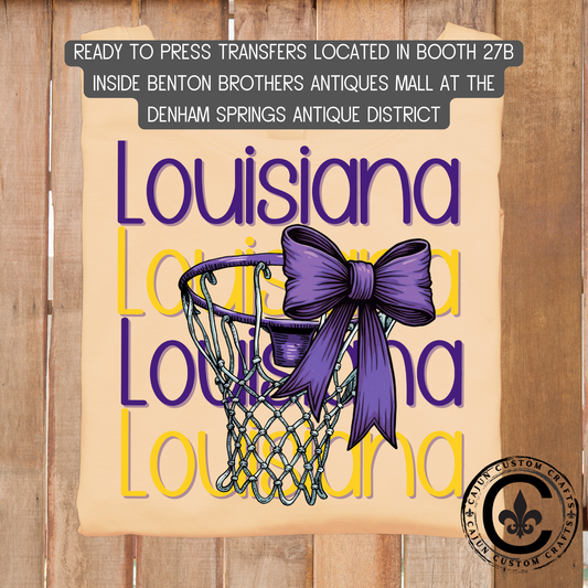 Louisiana, Basketball dtf transfer, tshirt, tumbler, jewelry