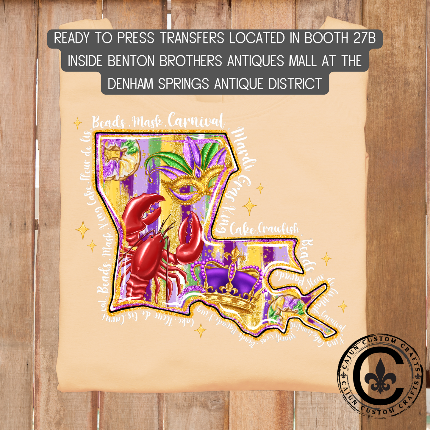 Louisiana Mardigras dtf transfer, tshirt, tumbler, jewelry