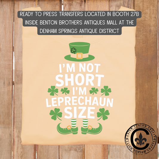 Not Short, leprechaun st patrick dtf transfer, tshirt, tumbler, jewelry