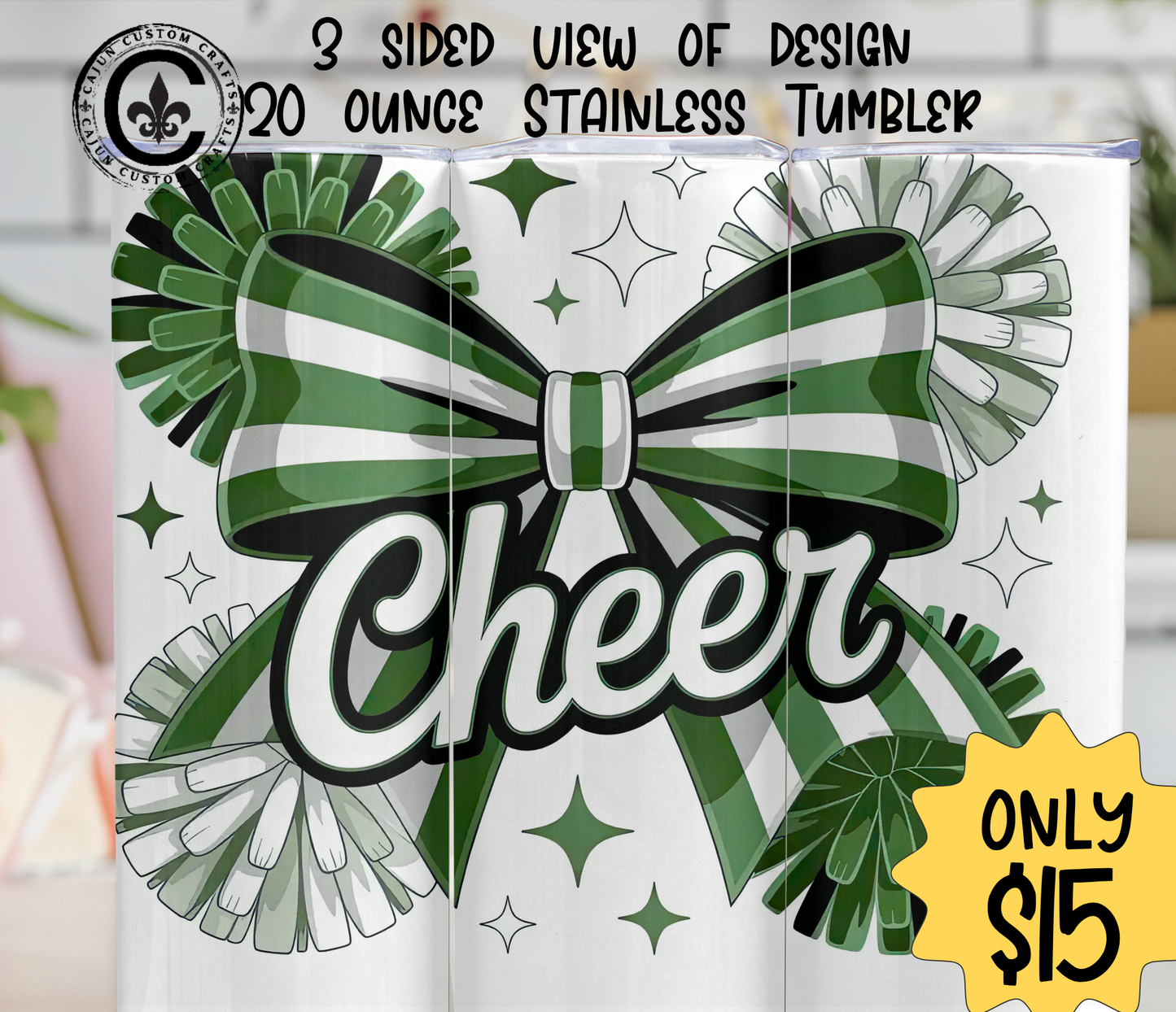 Cheer, Cheerleader 20 ounce stainless tumbler