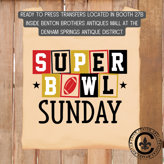 Super Bowl Sunday dtf transfer, tshirt, tumbler, jewelry